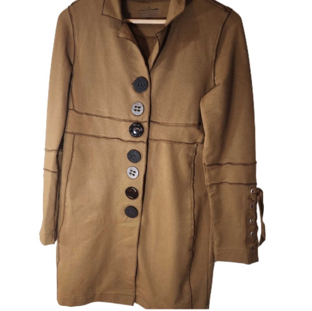 Neon buddha‎ heavy cotton brown Button-Up Coat fits larger